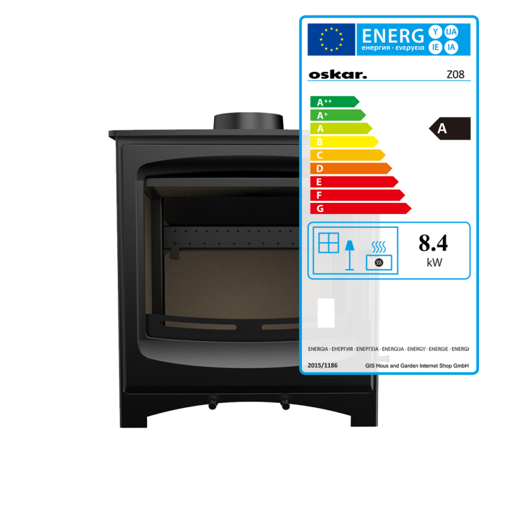 Oskar haardkachel 8,4 KW zwart